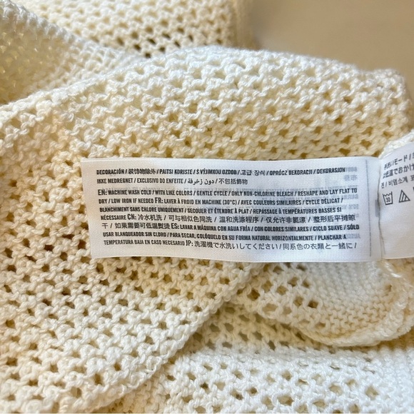 Abercrombie Fitch Dress Women Size XL Tall Cream Knit Crochet Beach Fisherman - Picture 7 of 13